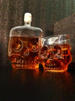 Unique Skeleton/Skull Decanter Gift Set 