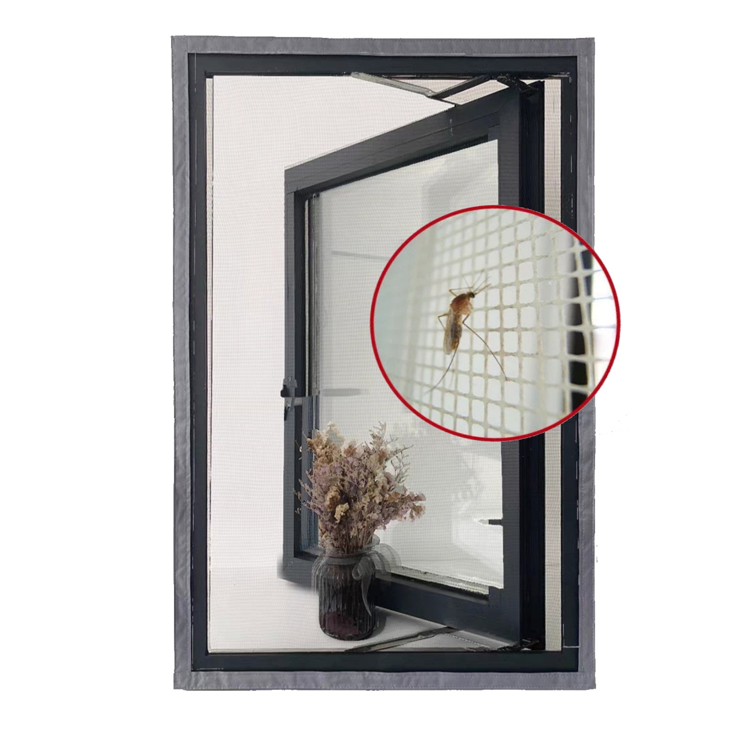 Custom Made Velcro Window Insect/Cat Net_0