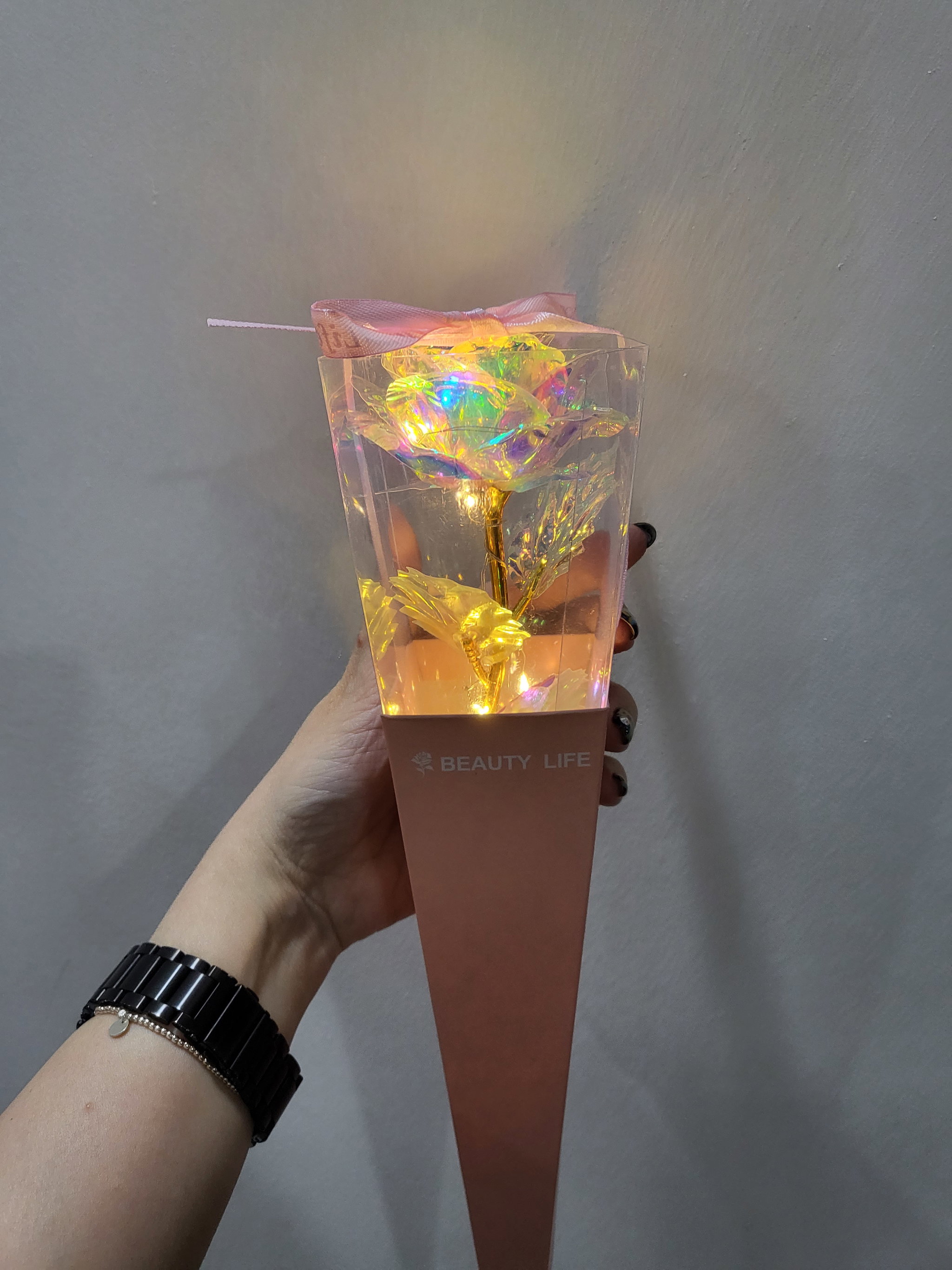 Iridescent Flower with fairy lights_2