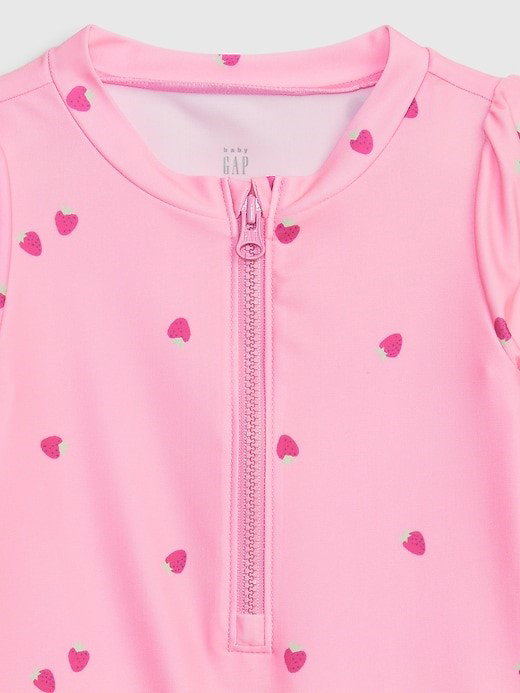 Strawberry Rash Guard Swim one piece_1