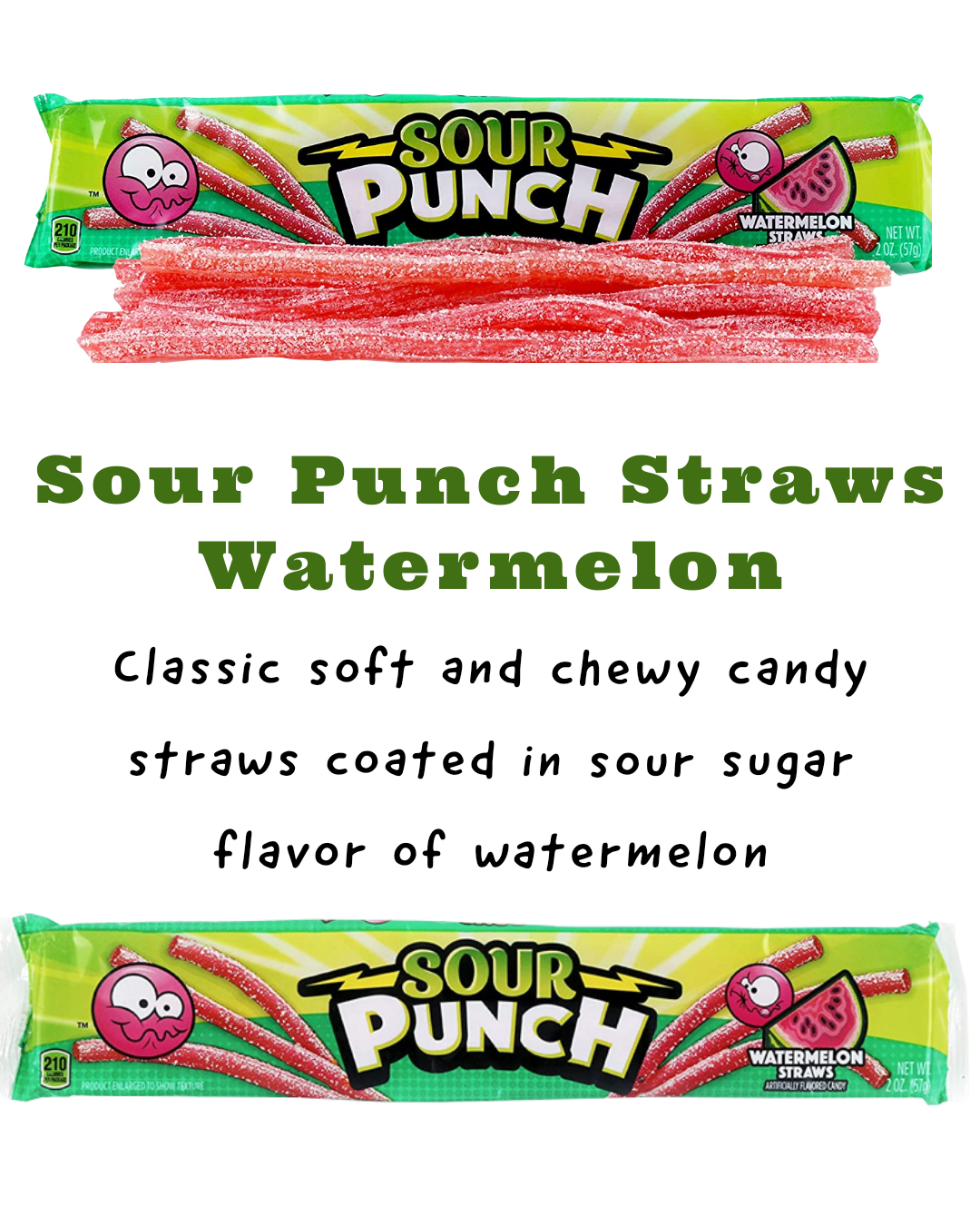 Sour Punch Straws Watermelon 57g