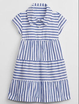 Stripe Tiered Shirtdress