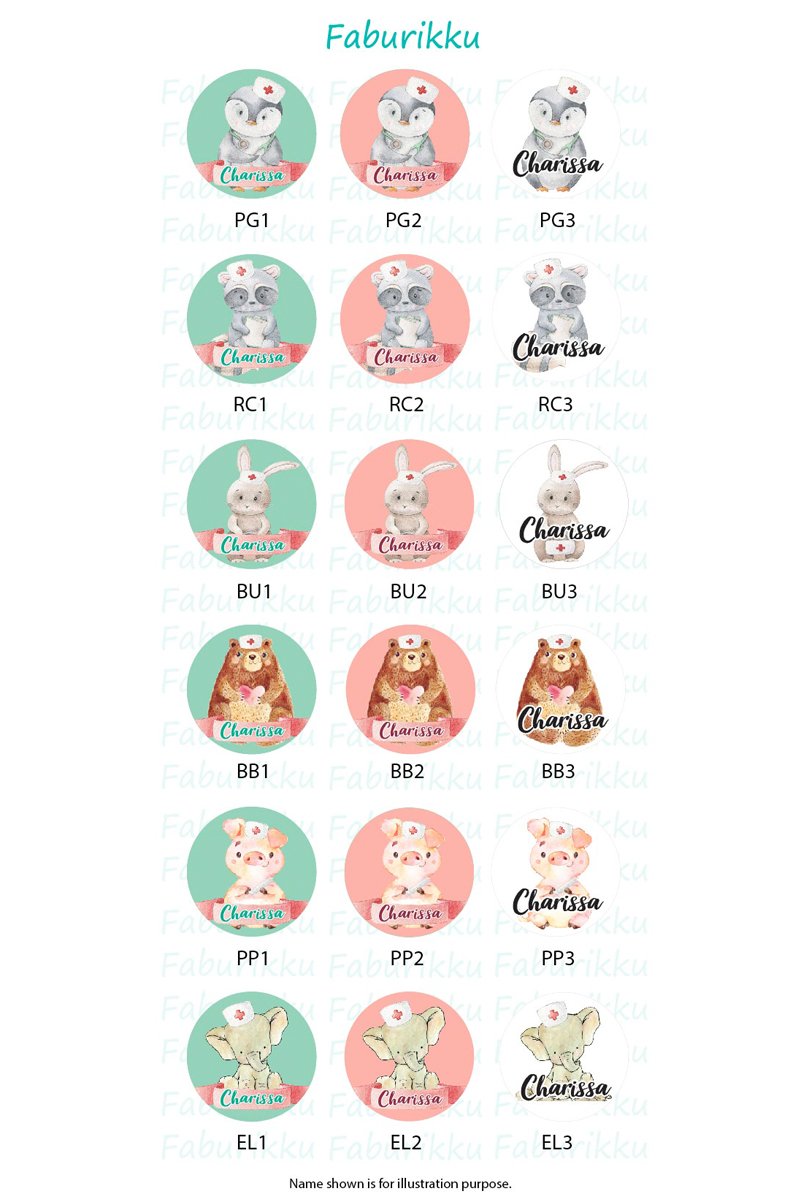 Nurse Cute Animal Theme Badge Reel (Clip On) _1