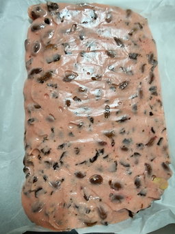 Strawberry almond nougat with dried strawberry 