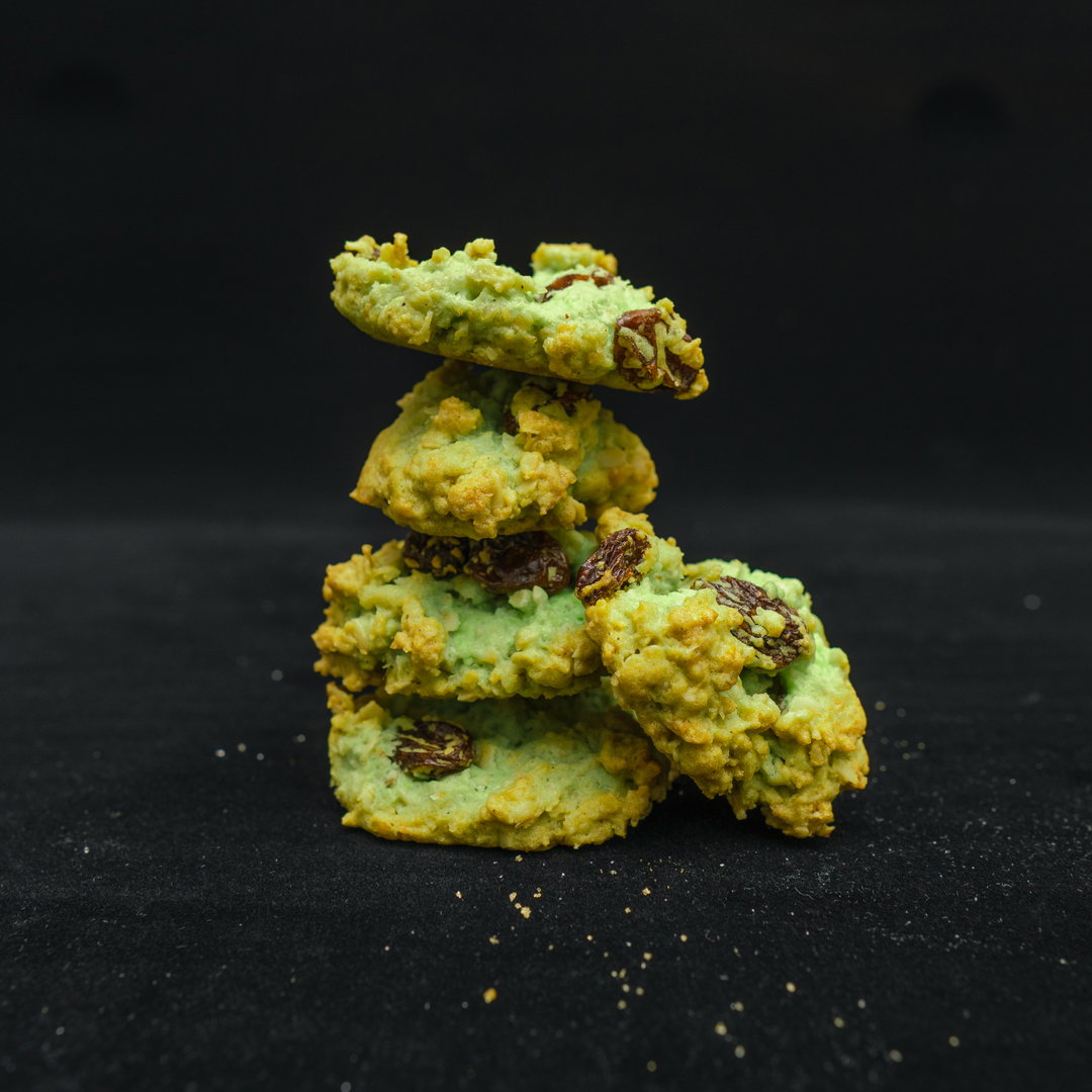 Pandan Raisins Cookies