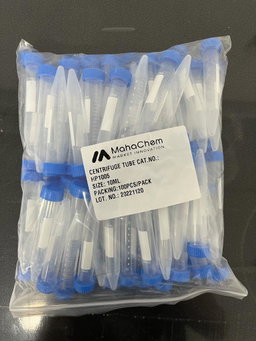 CENTRIFUGE TUBE, 10ML, CONICAL BOTTOM WITH SCREW CAP, (HP1005), (100PCS/ PACK)