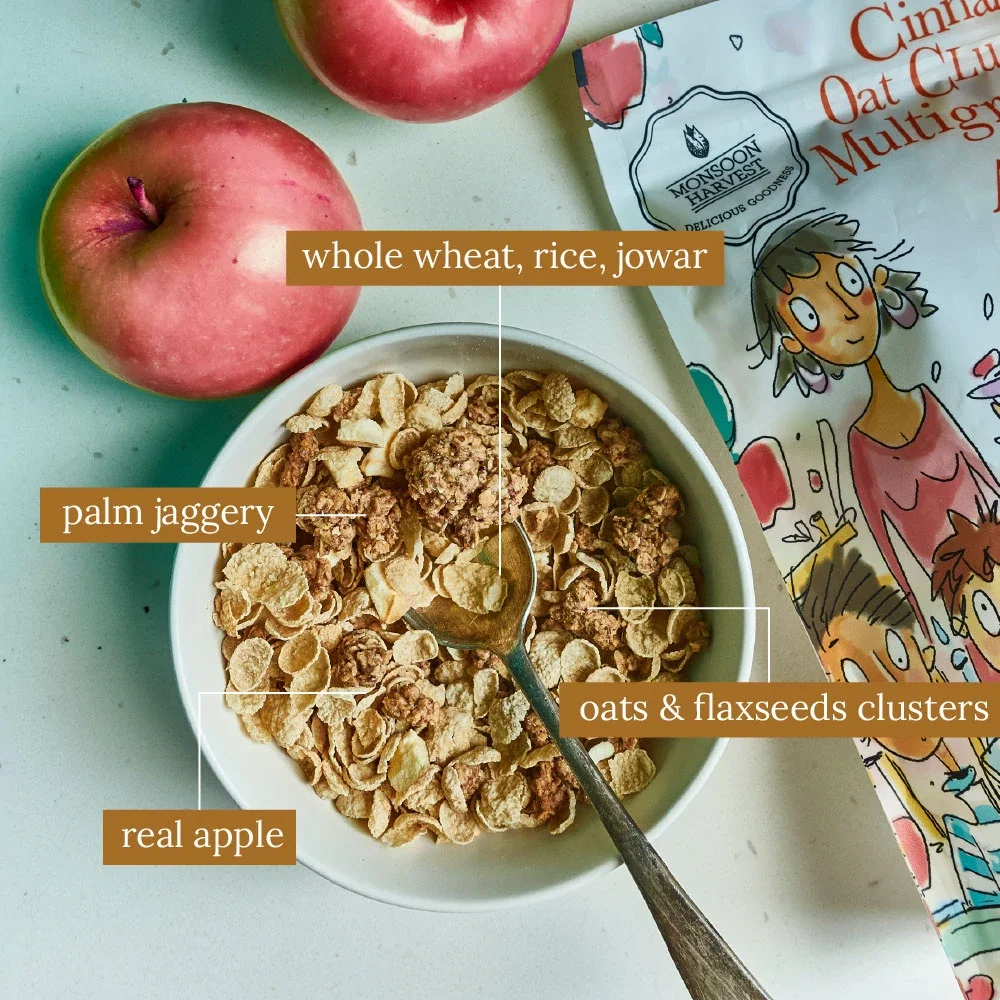 Breakfast Cereal - Cinnamon Oat Clusters & Multi-Grain Flakes With Apple_1