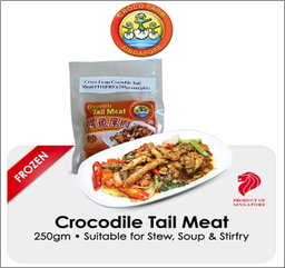 Croco Farm Frozen Crocodile Tail Meat(STIRFRY) 250gm Buy 12 Packets for $120 and get complimentary delivery
