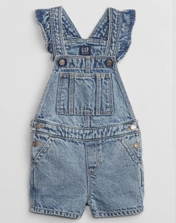 Denim Flutter Shortalls