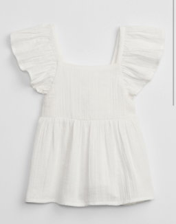 Flutter Sleeve Top White