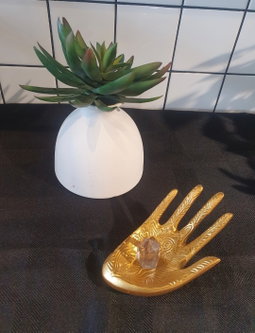 Gold / Black Hand Tealight Crystal Holder