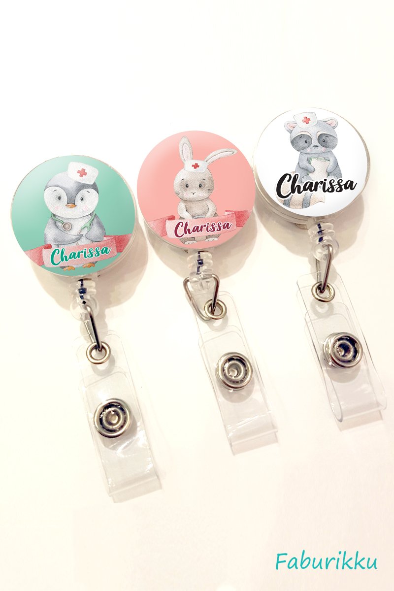 Nurse Cute Animal Theme Badge Reel (Clip On) 
