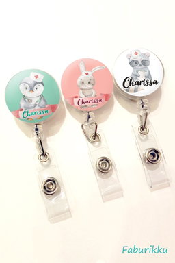 Nurse Cute Animal Theme Badge Reel (Clip On) 