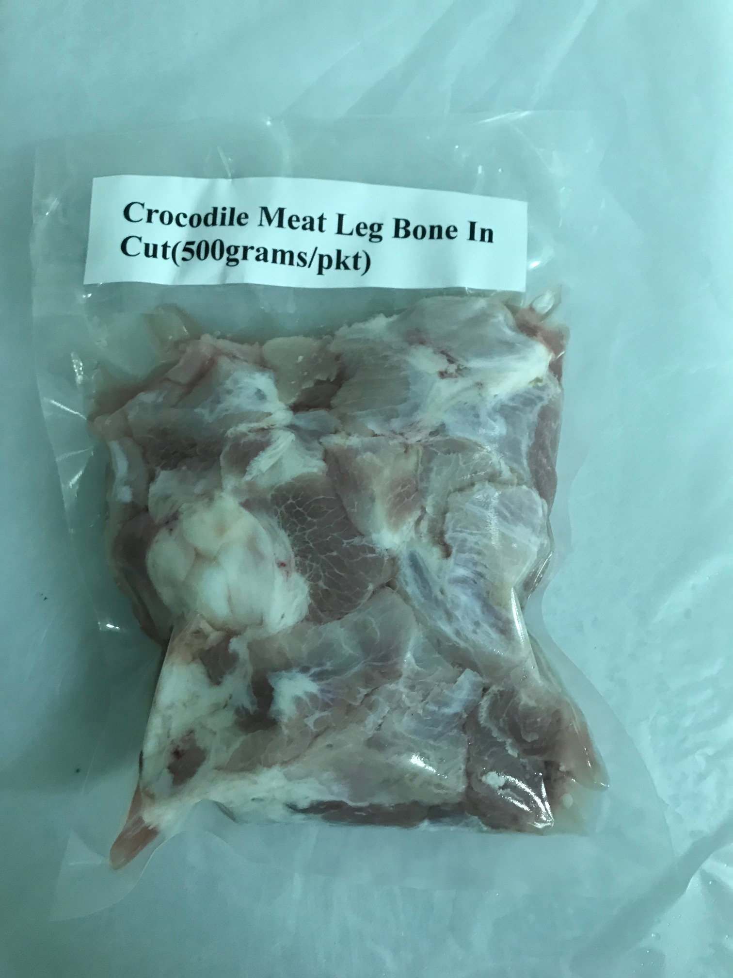 Croco Farm Frozen Crocodile Meat Leg Bone In(500grams/pkt)(Cut)_0