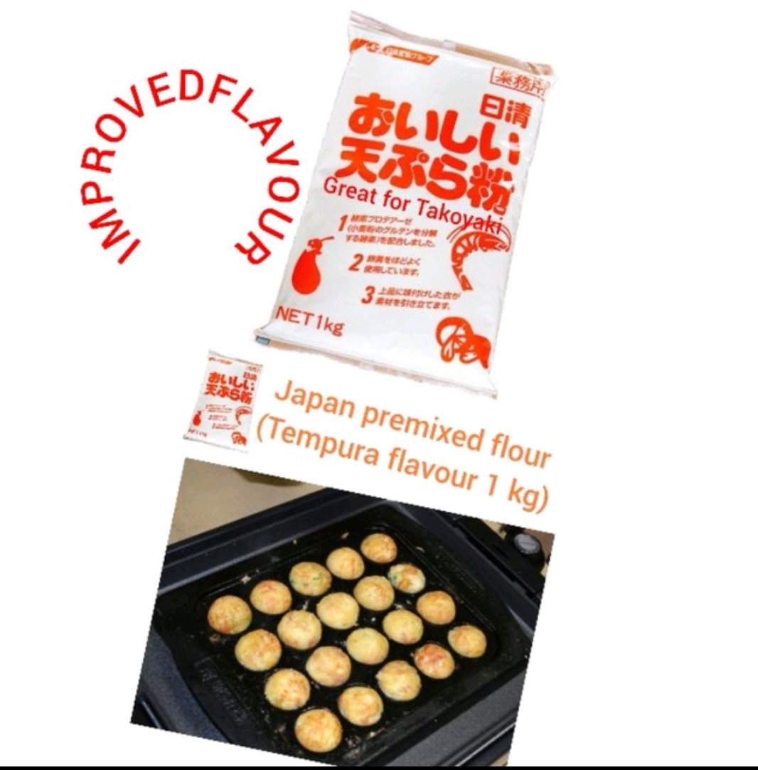 Japan flour for multi uses. (Takoyaki, deep fried coating dishes) 1 kg/pkt 10 pkts / ctn