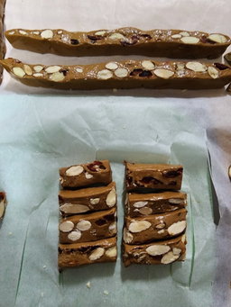 Coffee almonds cranberry nougat