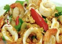 Thai yellow curry with seafood 