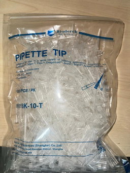 DISPOSABLE PIPETTE TIPS 10uL, NON-STERILE, AUTOCLAVE, DIAMETER: 5MM, LENGTH: 32MM (PACK OF 1000)