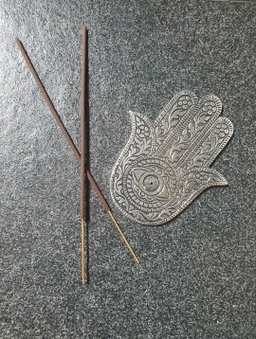 Hamsa hand incense stick holder- Gold & Silver