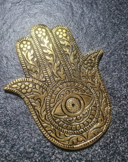 Hamsa hand incense stick holder- Gold & Silver