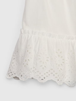 Flutter Eyelet Dress in off white