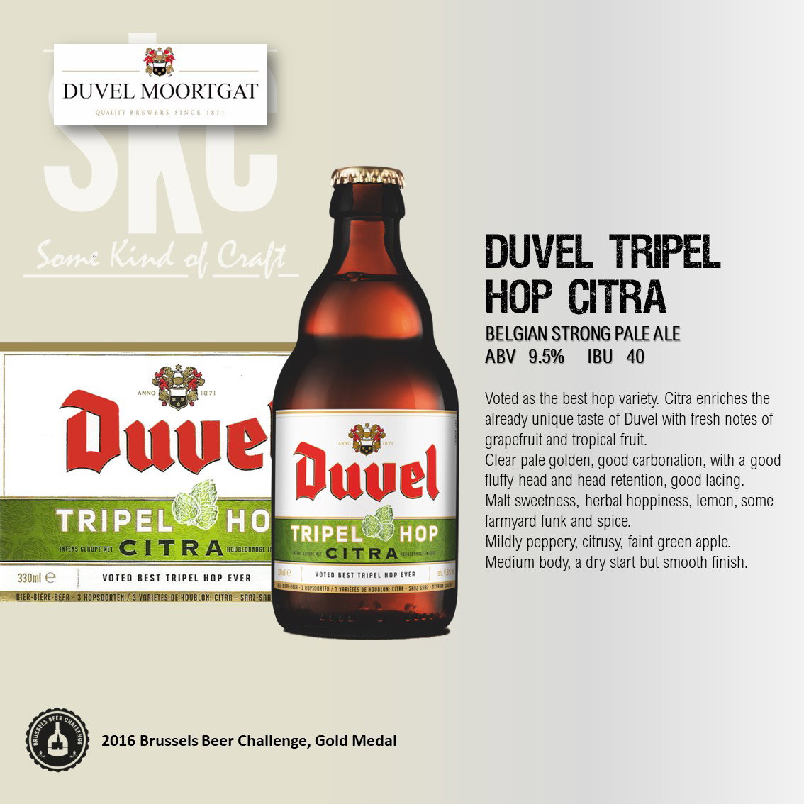 Duvel Tripel Hop Citra 9.5% [1, 4 or 24 Btls]_0