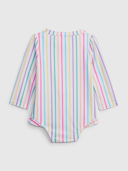 Rainbow Stripes Rash Guard one piece_1