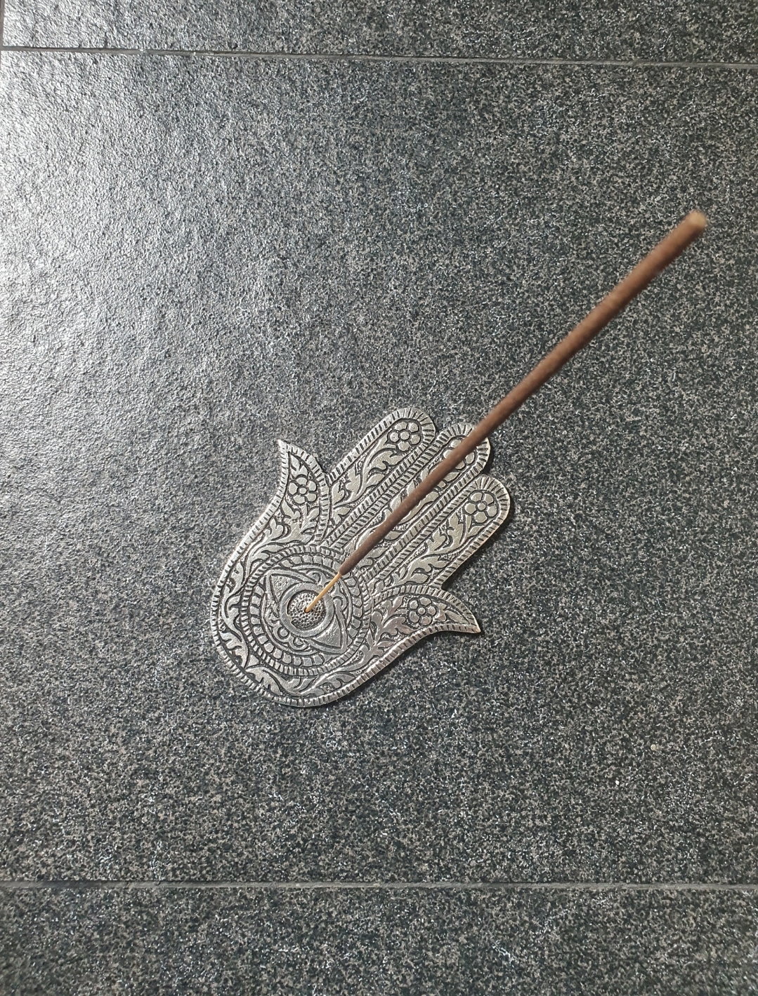 Hamsa hand incense stick holder- Gold & Silver_6