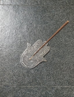 Hamsa hand incense stick holder- Gold & Silver