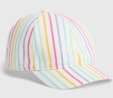 Gap Logo Baseball Hat Rainbow stripes_0