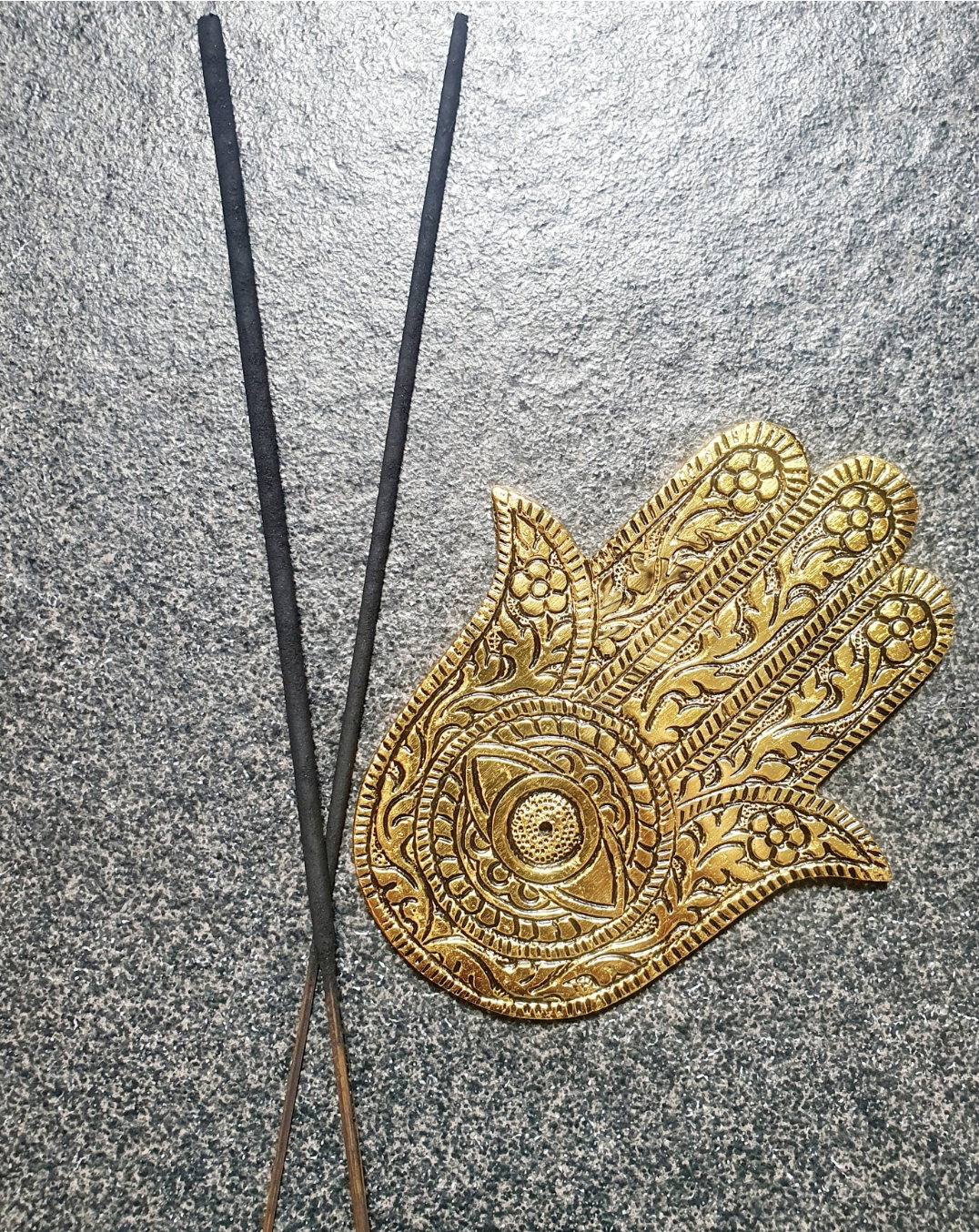Hamsa hand incense stick holder- Gold & Silver_7