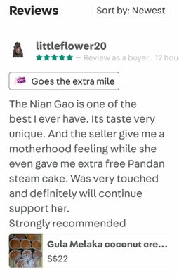 Eggless Gula Melaka coconut Nian Gao (Top seller)